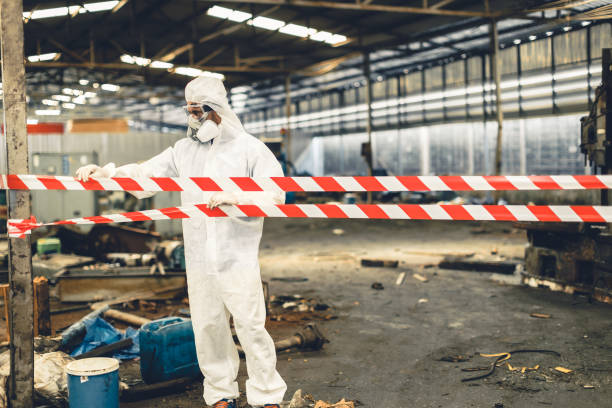 Professional Sewage Cleanup technician working in Westminster, TX